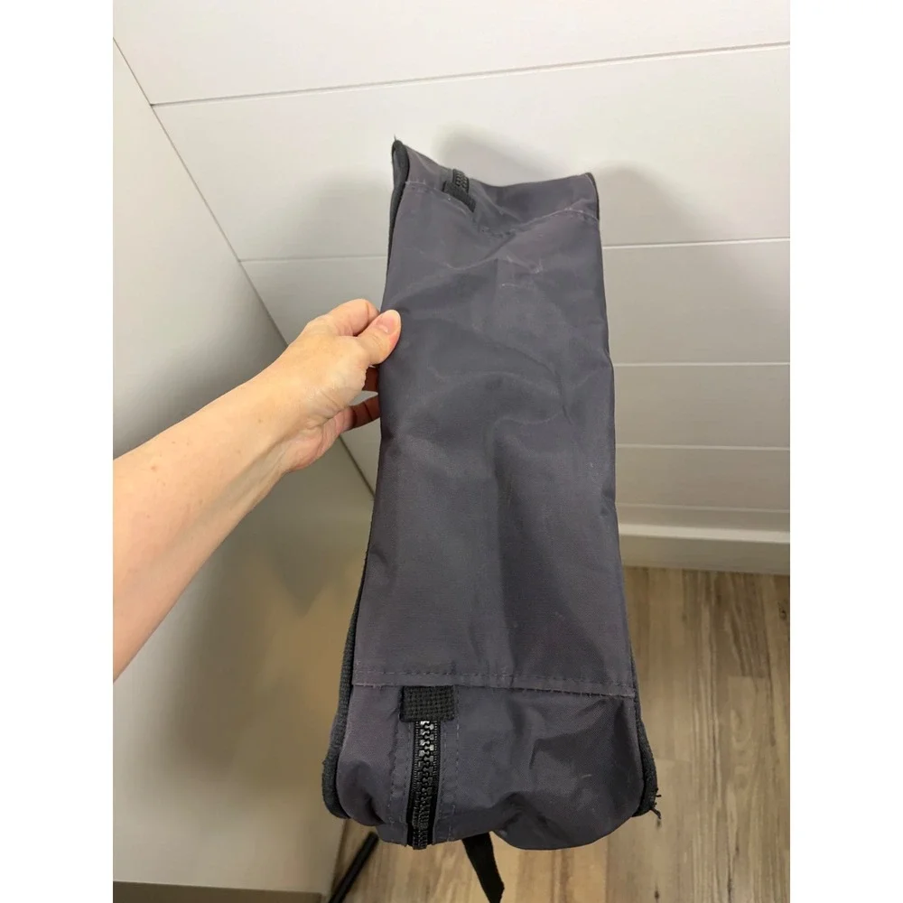 Vintage 90s Lands End Lighthouse Gray Nylon Bag Double Handle Work Travel READ